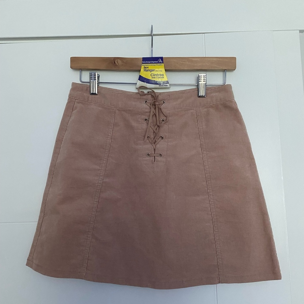 Forever 21 Pink Lace-Up Mini Skirt